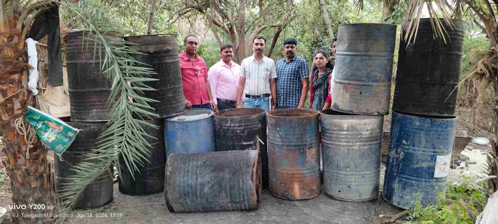 तळेगाव पोलिसांची धडक कारवाई; ६.४५ लाखांचे मोहा रसायन व हातभट्टी दारू निर्मितीचे साहित्य जप्त