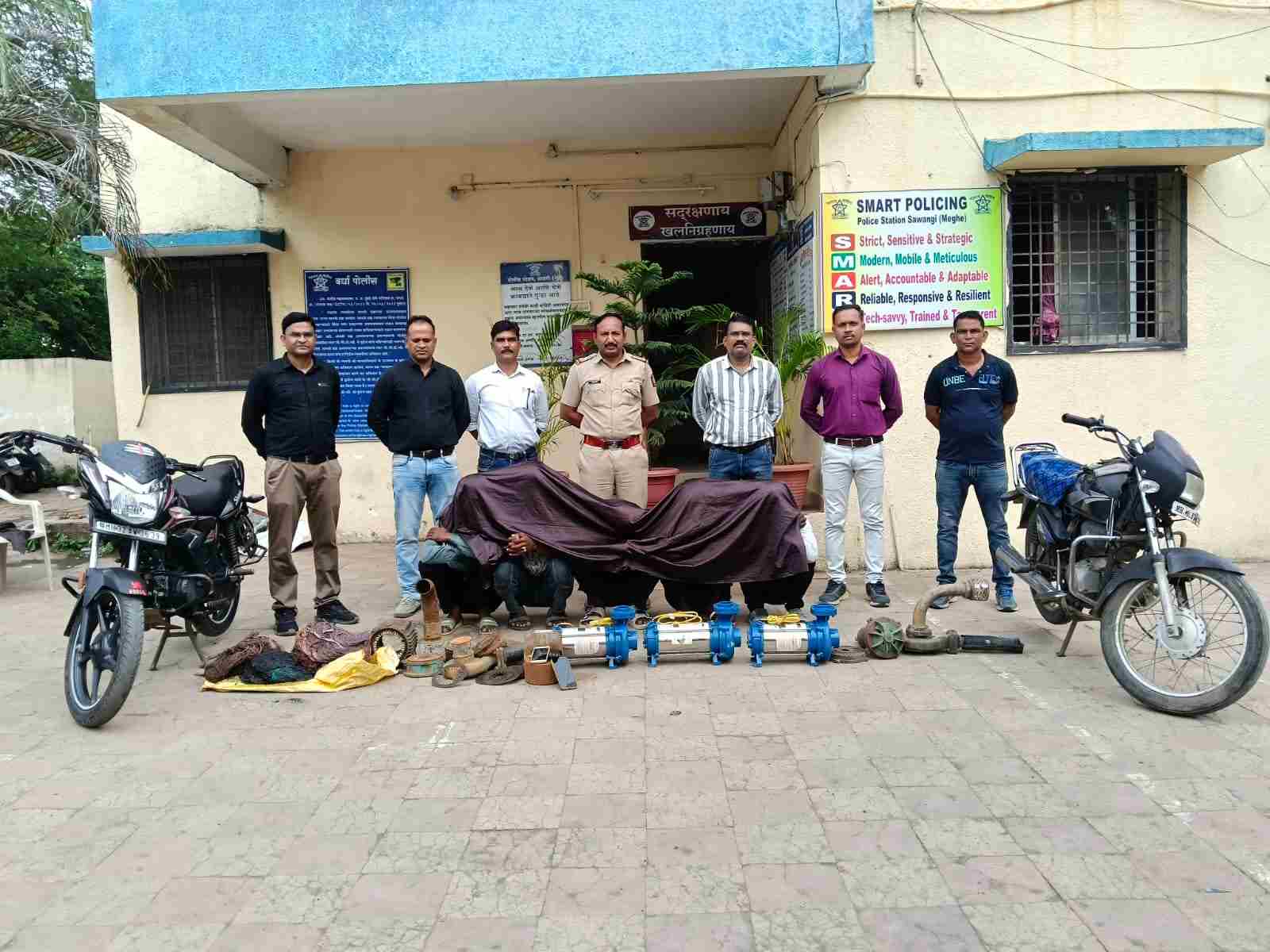 शेतातील मोटारपंप चोरट्यांची टोळी सावंगी पोलिसांच्या ताब्यात