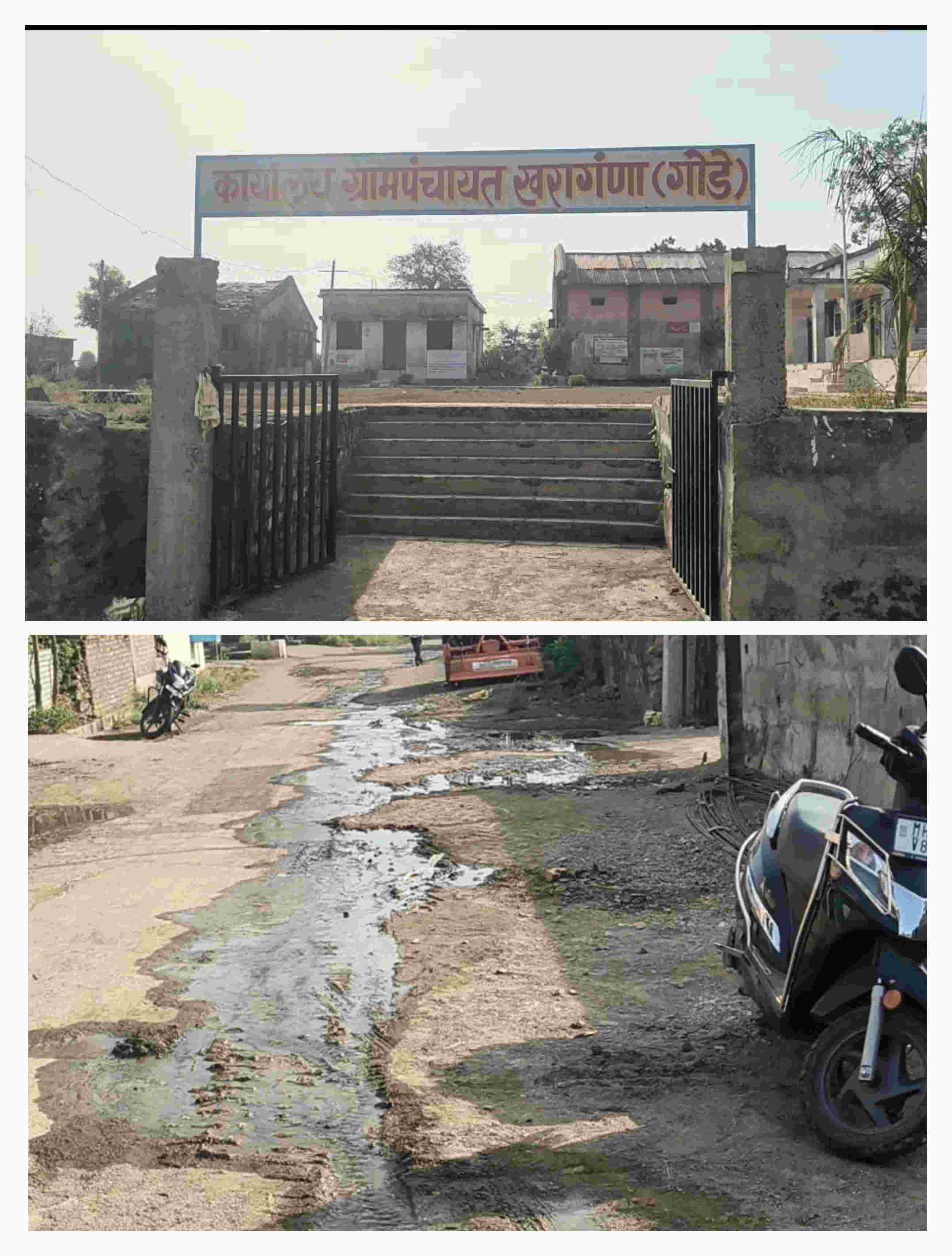 फुटलेली पाईपलाईन, रस्त्यावर पाण्याचा पूर! खरांगणा गोडे ग्रामपंचायत झोपेत?