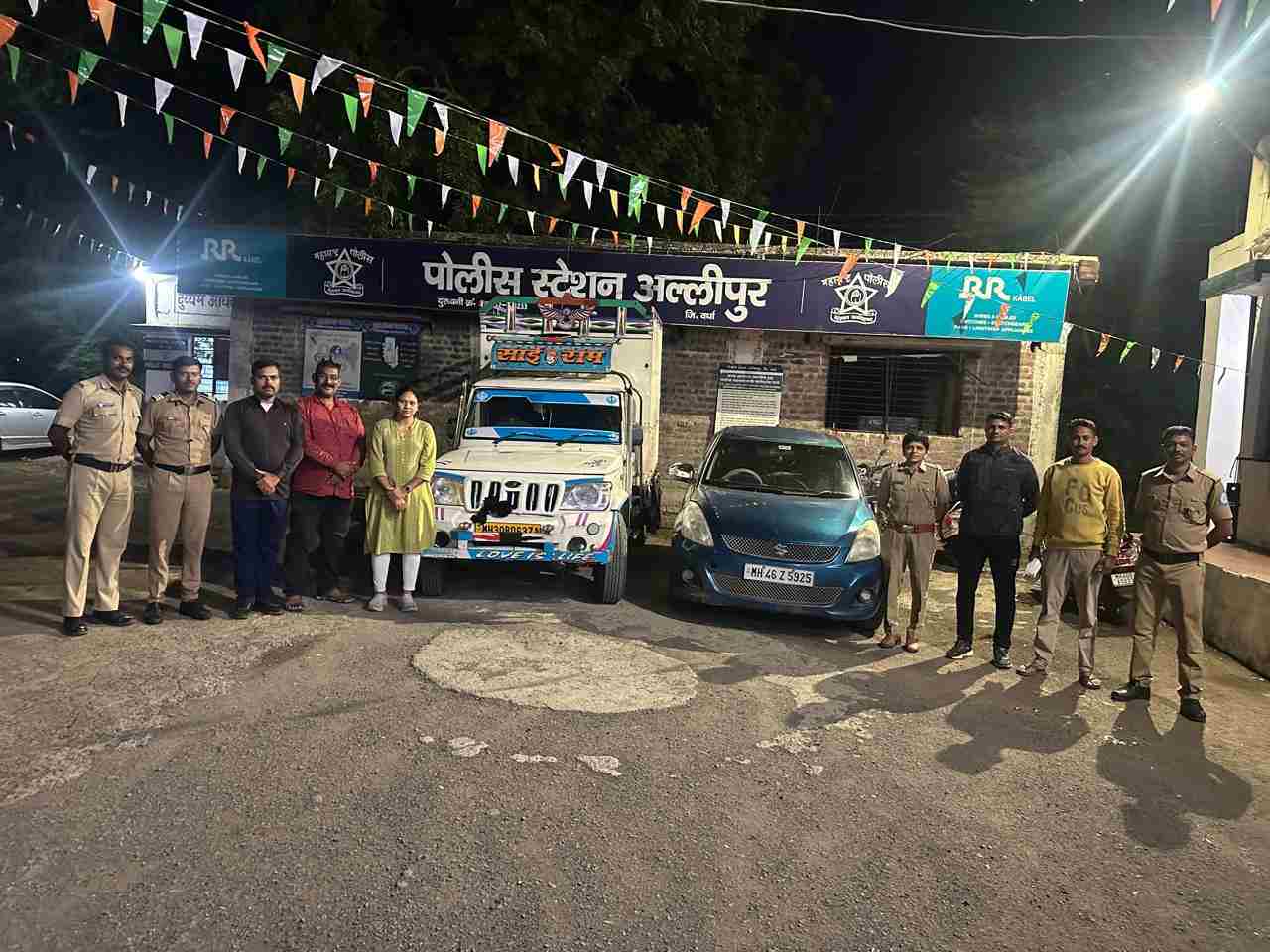 अल्लीपूर पोलिसांची दमदार कारवाई; ९ गोवंशांची तस्करांच्या तावडीतून सुटका