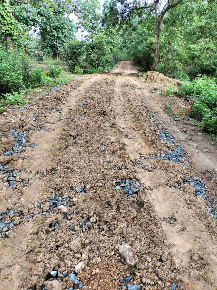 मानागड येथील रस्त्याची  लावली वाट सार्वजनिक बांधकाम विभागाचे दुर्लक्ष