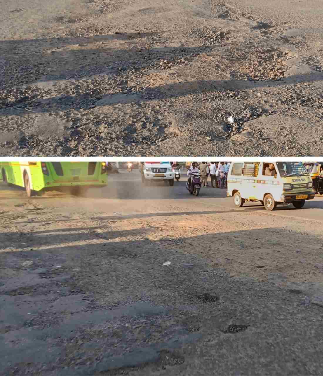 वर्धा का प्रमुख बजाज चौक मार्ग गड्ढों में तब्दील – जनता परेशान, प्रशासन मौन